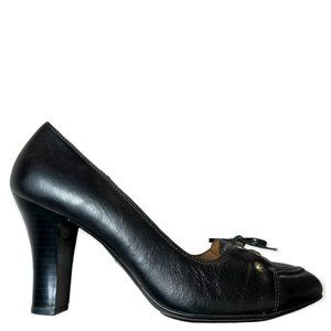 Sofft Eurosoft Black Leather Pump Comfort High Heels SZ 10